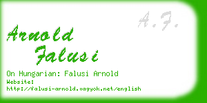arnold falusi business card